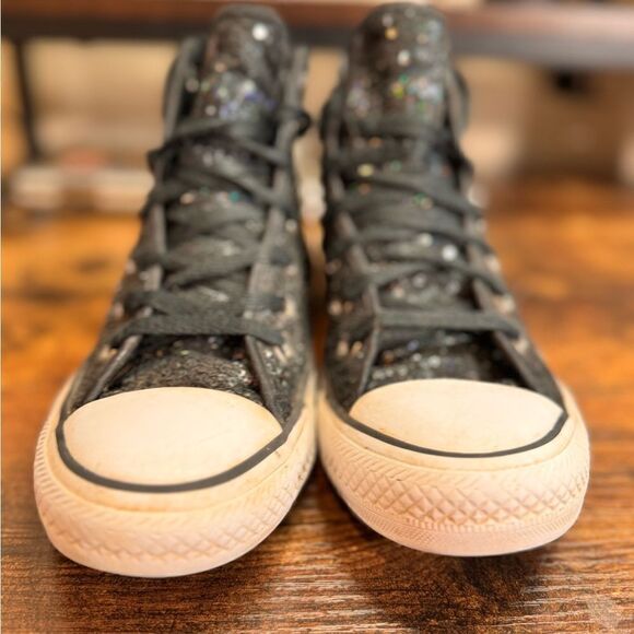 Converse Black sequined hi tops size 6‎ - Picture 8 of 10